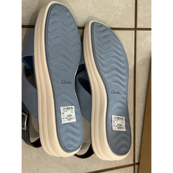 Clarks Cloud Steppers Drift Sun Sandals Womens Blue Denim Slingback Sz 9.5 M NIB - Picture 9 of 11